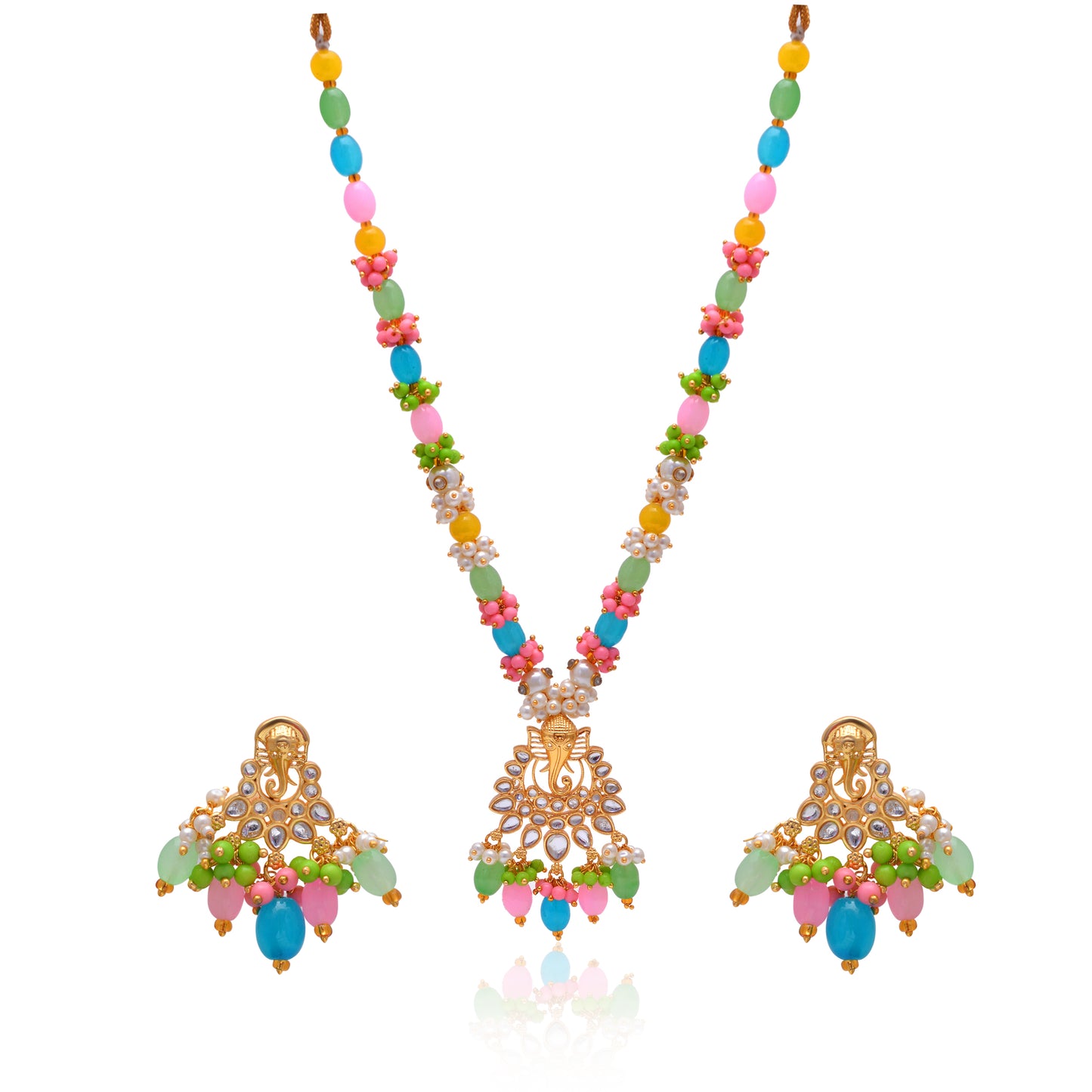 Tanusha Jewels Beaded Ganesh Pendant Necklace For Women & Girls