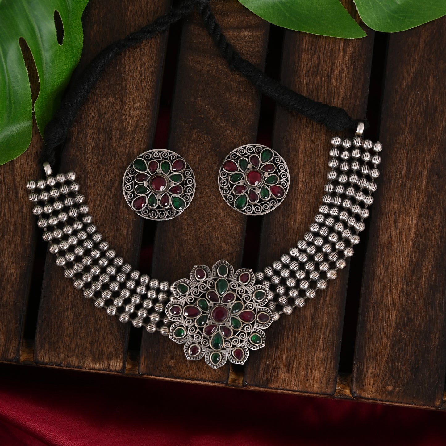 Tanusha Jewels Beautiful Floral Choker Jewel Set For Womens / Necklace Set / Indian Jewellery / Handmade Jewellery / Choker Set