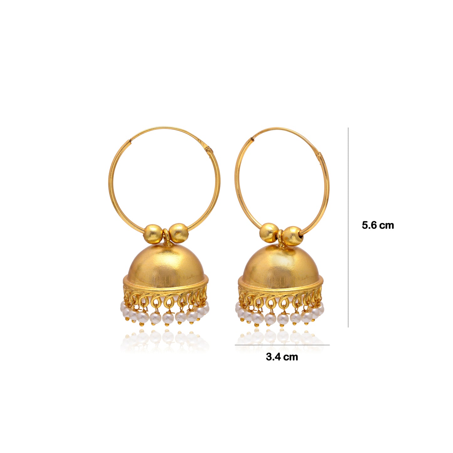 Tanusha Jewels Gold-Plated Hoop Jhumki Earrings (Gold)