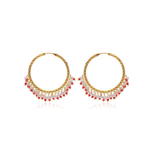 Tanusha Jewels Gold Plated Hoop Earrings for womens & girls