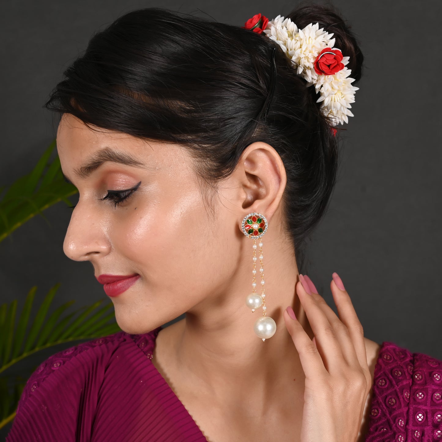 Tanusha Jewels  Drop Earrings With Removal Pearls For Womens Drop & Danglers