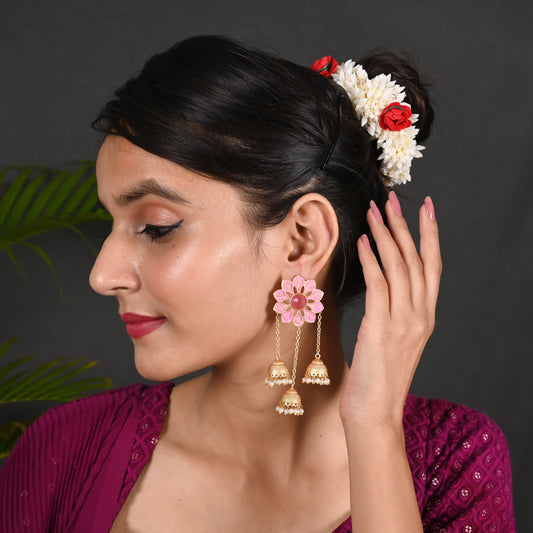 Tanusha Jewels Floral Jhumkis For Womens & Girls