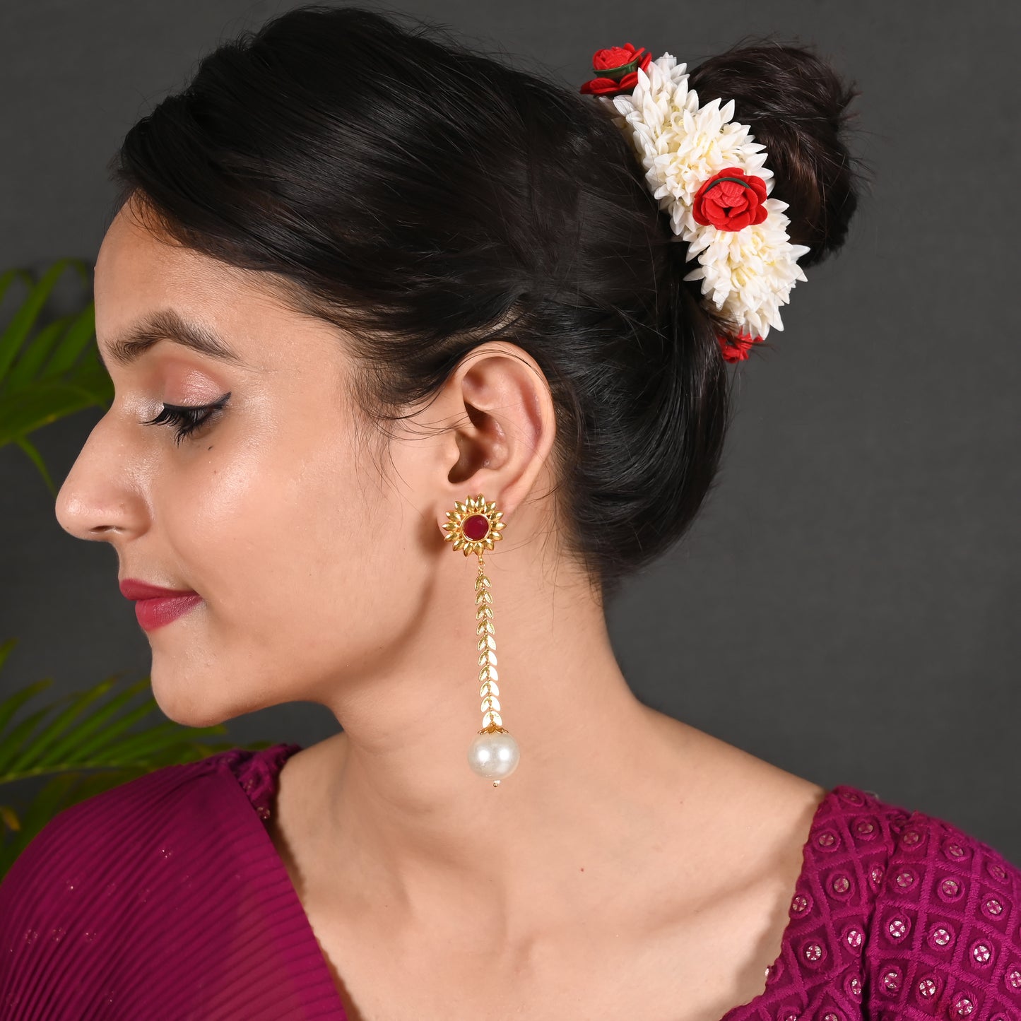 Tanusha Jewels Simple & Elegant Gold Plated Drop Earrings For Womens