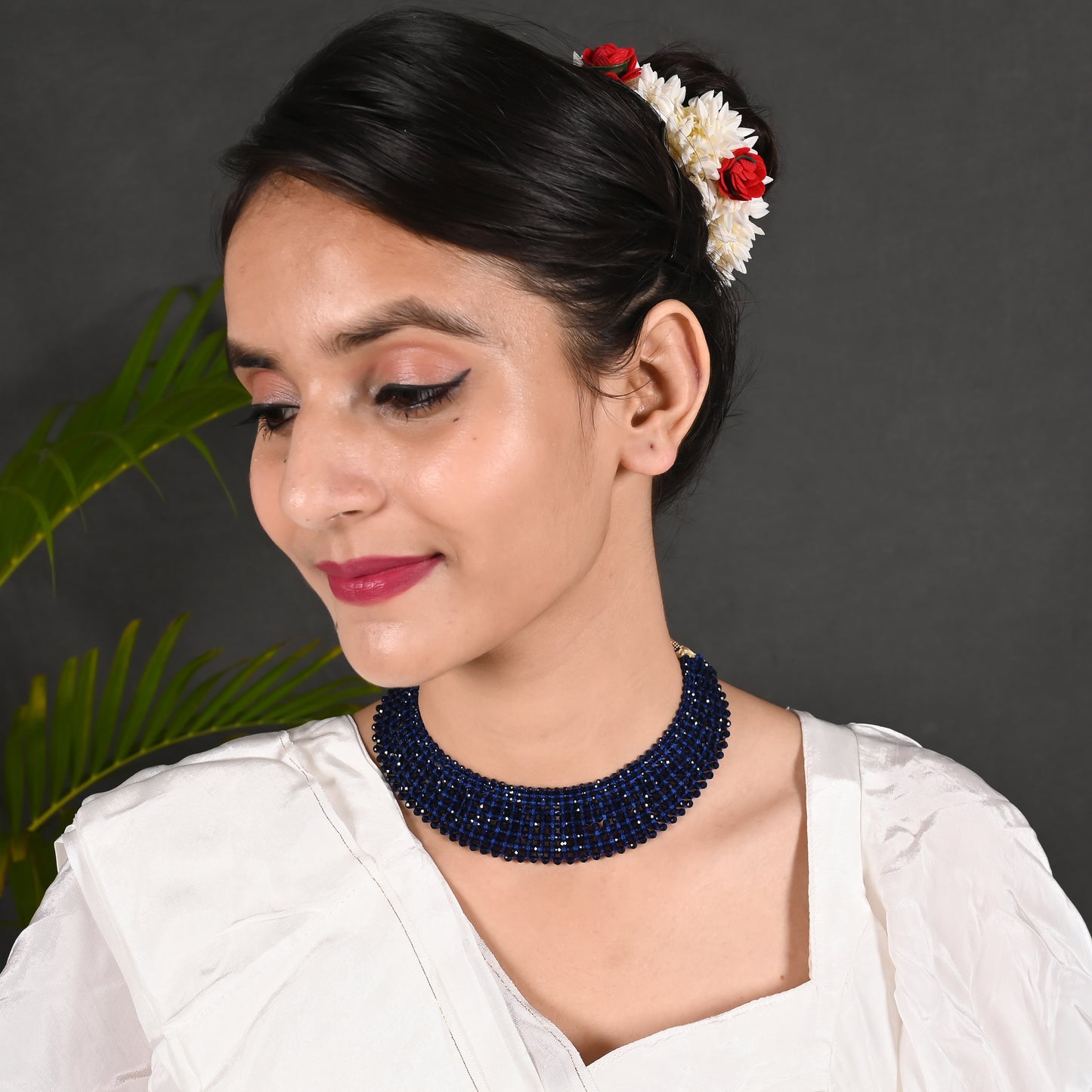 Tanusha Jewels Crystal Beads Choker Necklace