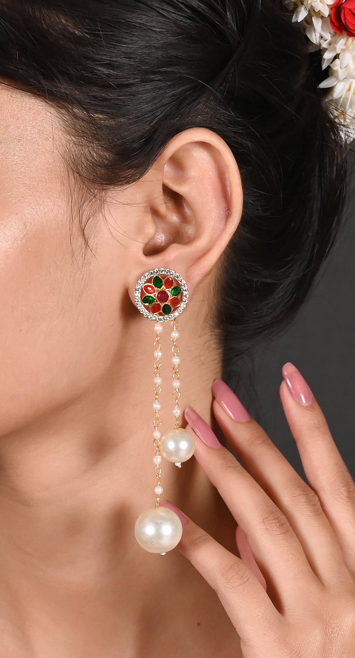 Tanusha Jewels  Drop Earrings With Removal Pearls For Womens Drop & Danglers