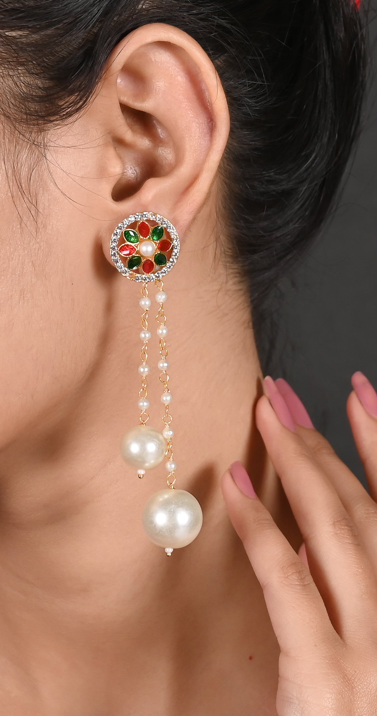 Tanusha Jewels  Drop Earrings With Removal Pearls For Womens Drop & Danglers