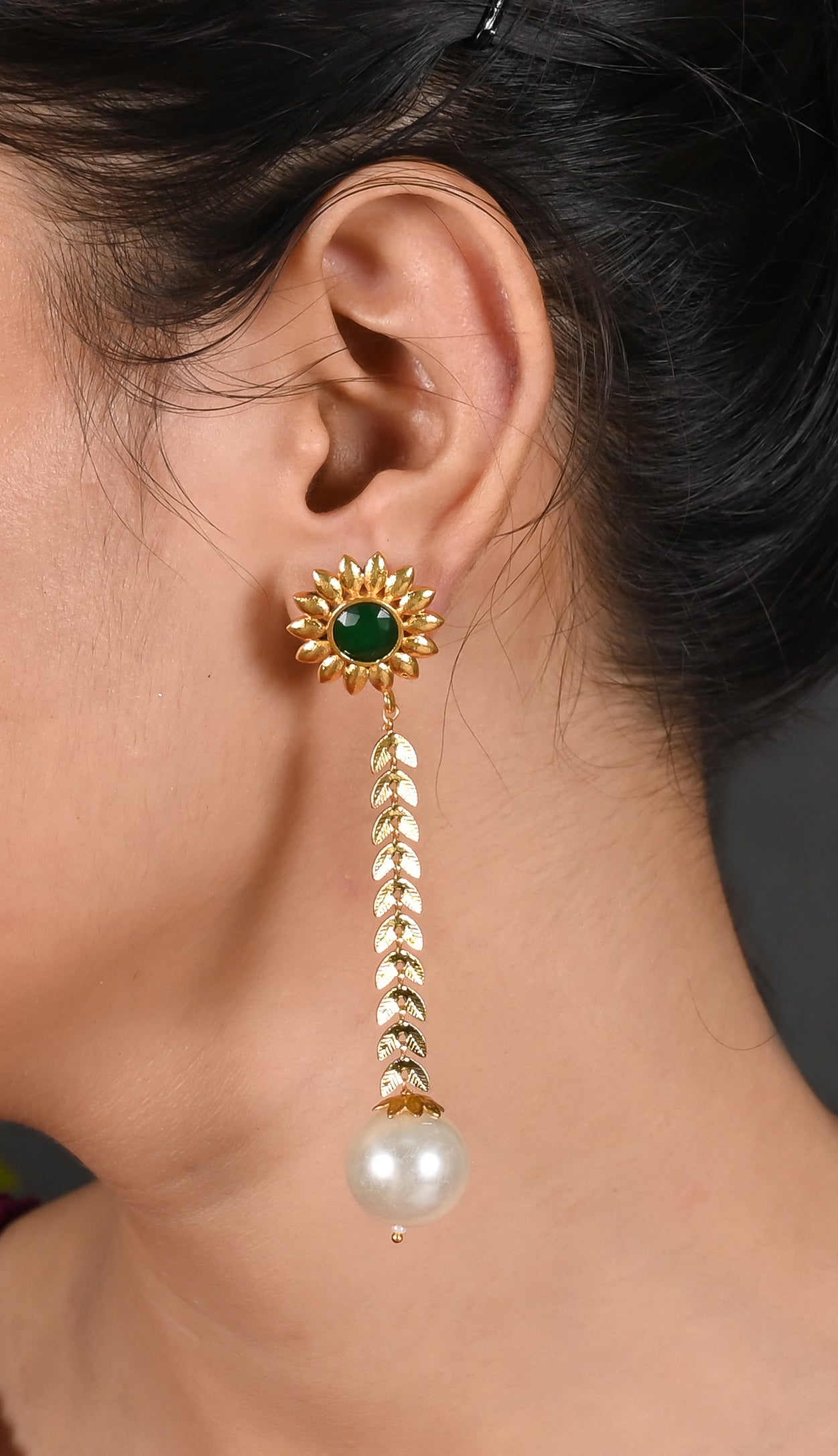 Tanusha Jewels Simple & Elegant Gold Plated Drop Earrings For Womens