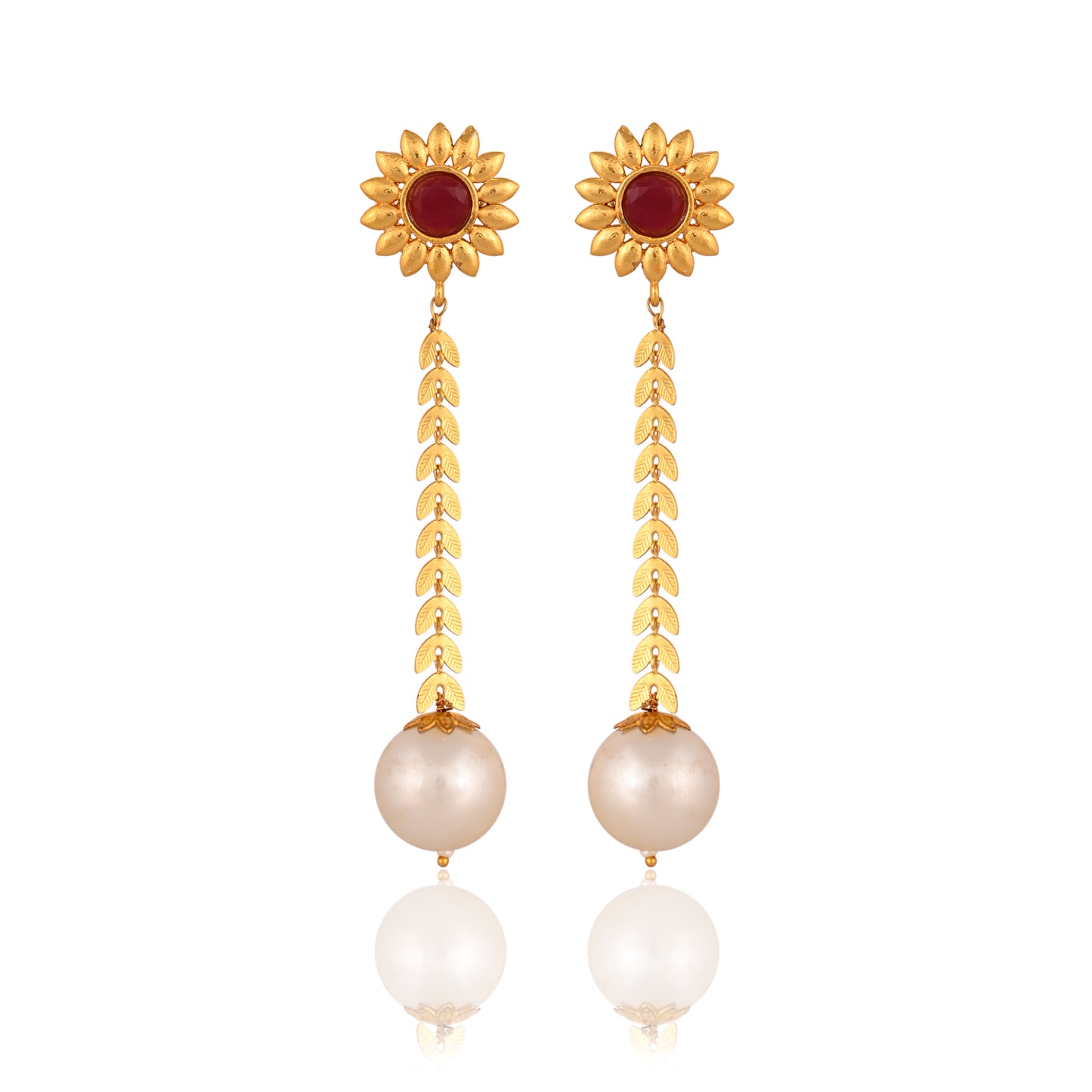 Tanusha Jewels Simple & Elegant Gold Plated Drop Earrings For Womens