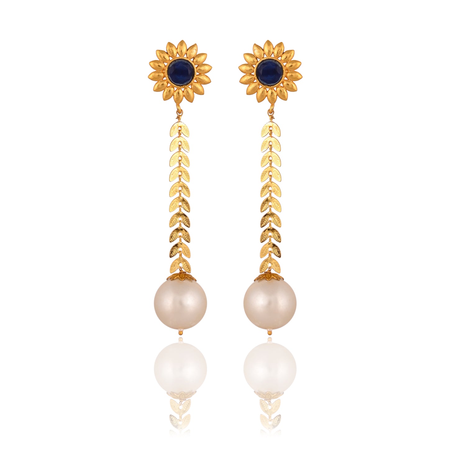 Tanusha Jewels Simple & Elegant Gold Plated Drop Earrings For Womens