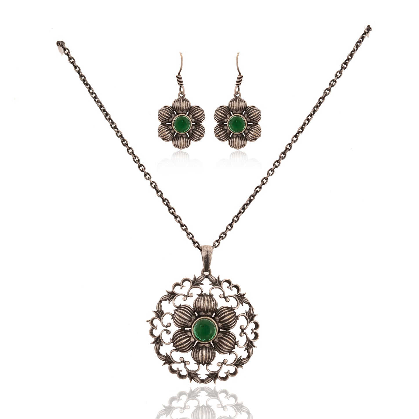 Tanusha Jewels Oxidised Brass Adjustable Pendent set for womens & Girls