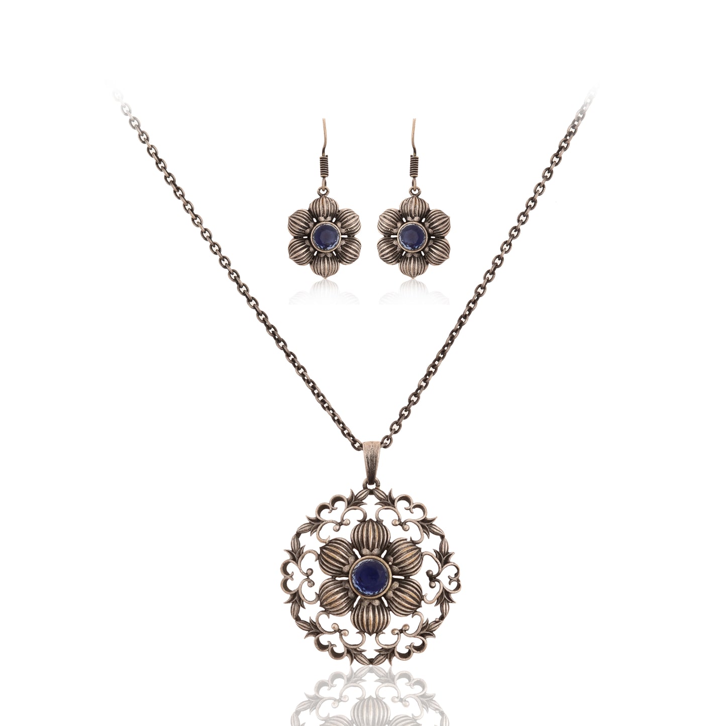 Tanusha Jewels Oxidised Brass Adjustable Pendent set for womens & Girls