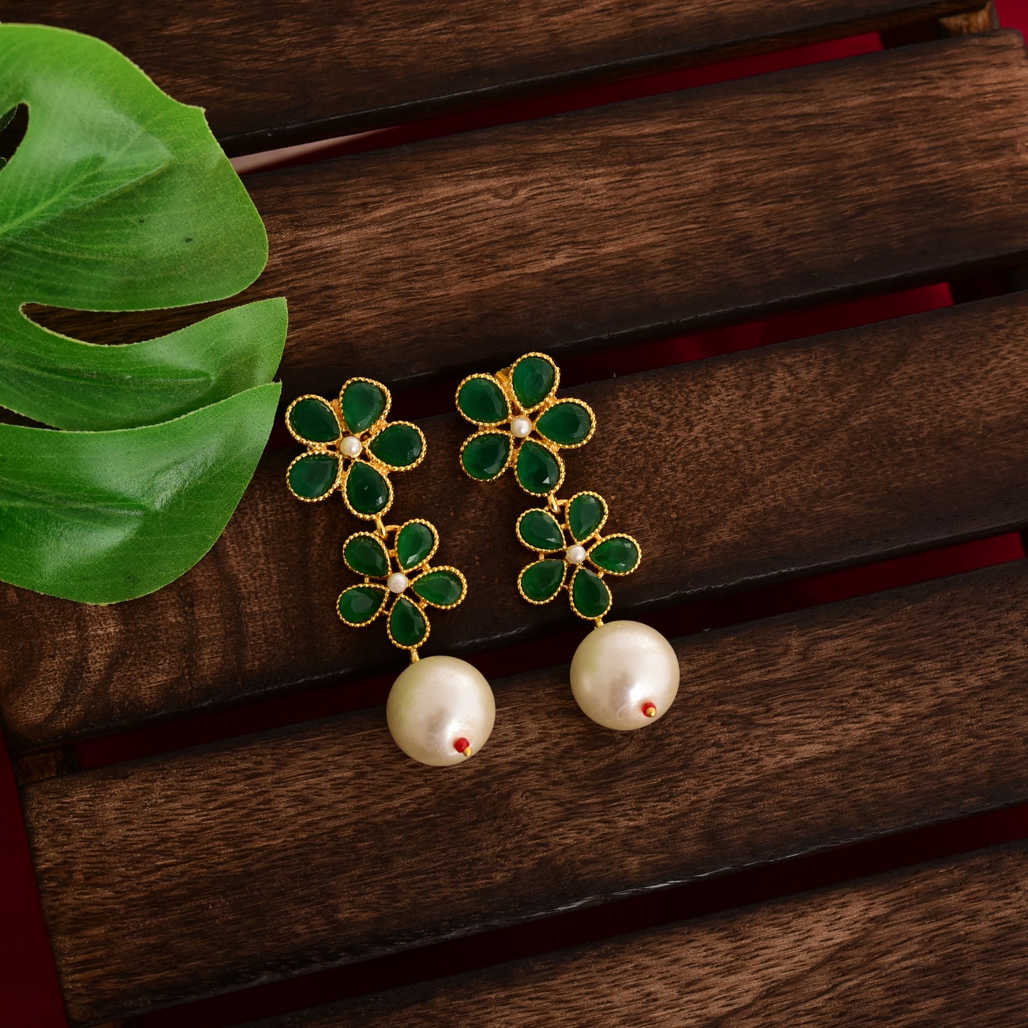 Tanusha Jewels Ethnic & Party Wear Earings Pearl Brass Drops & Danglers