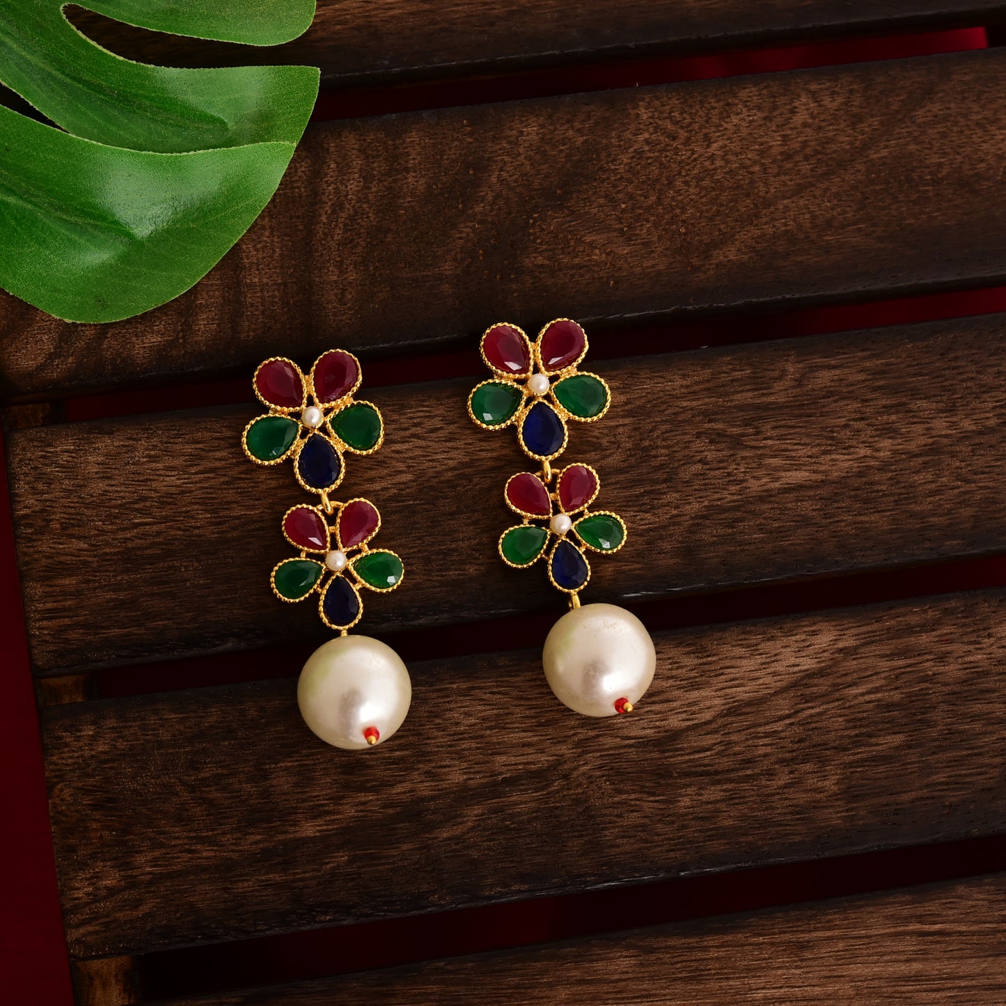 Tanusha Jewels Ethnic & Party Wear Earings Pearl Brass Drops & Danglers