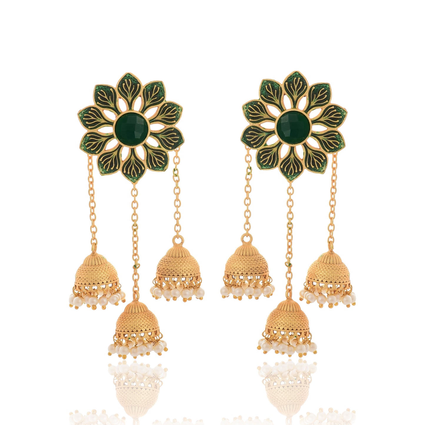 Tanusha Jewels Floral Jhumkis For Womens & Girls