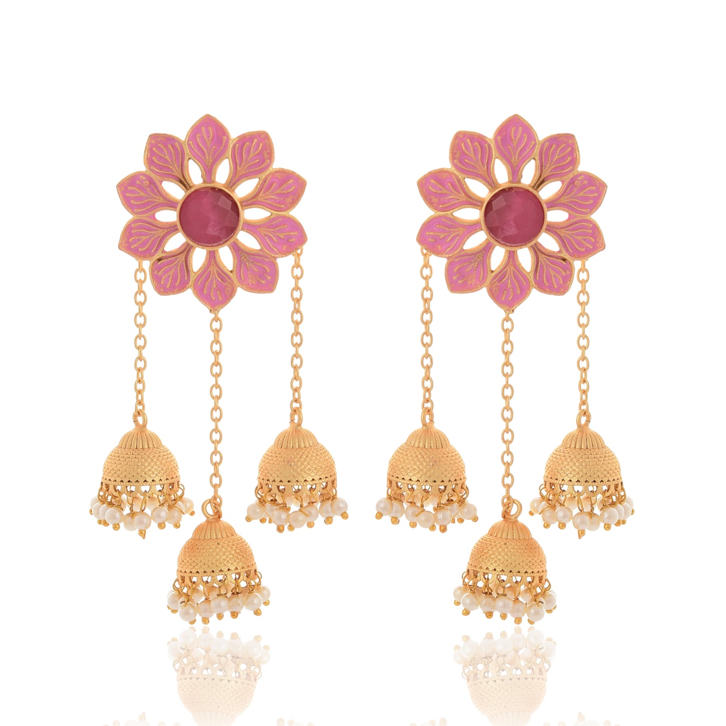 Tanusha Jewels Floral Jhumkis For Womens & Girls