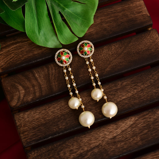 Tanusha Jewels  Drop Earrings With Removal Pearls For Womens Drop & Danglers