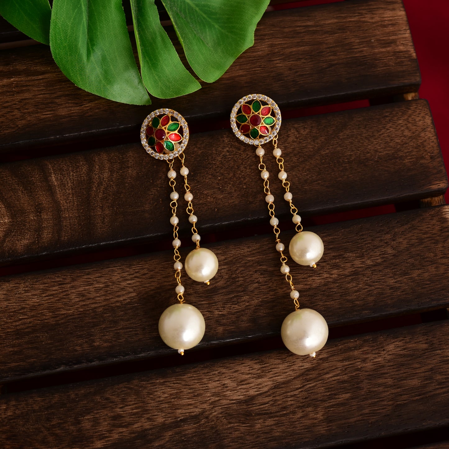 Tanusha Jewels  Drop Earrings With Removal Pearls For Womens Drop & Danglers